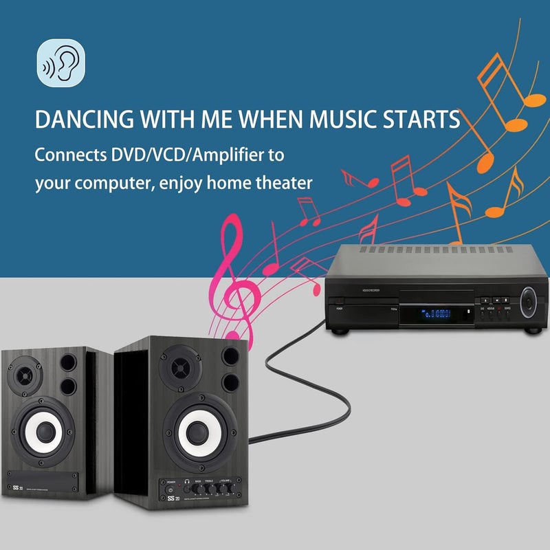 Devinal RCA Y Cable, RCA/Phono Y Splitter, RCA 1 Male to 2 Male Y Adapter, Male/Male Subwoofer Cable Gold Plated for subs/amps/Hi-Fis/Home Theater/receivers 10Feet/3M - Image 3